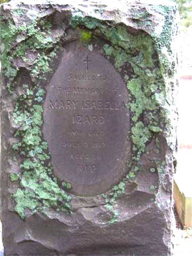 Photo of headstones/Mary Isabella Izard d1917 dau of Barbara McLennan hdstn Lwr Mittagong